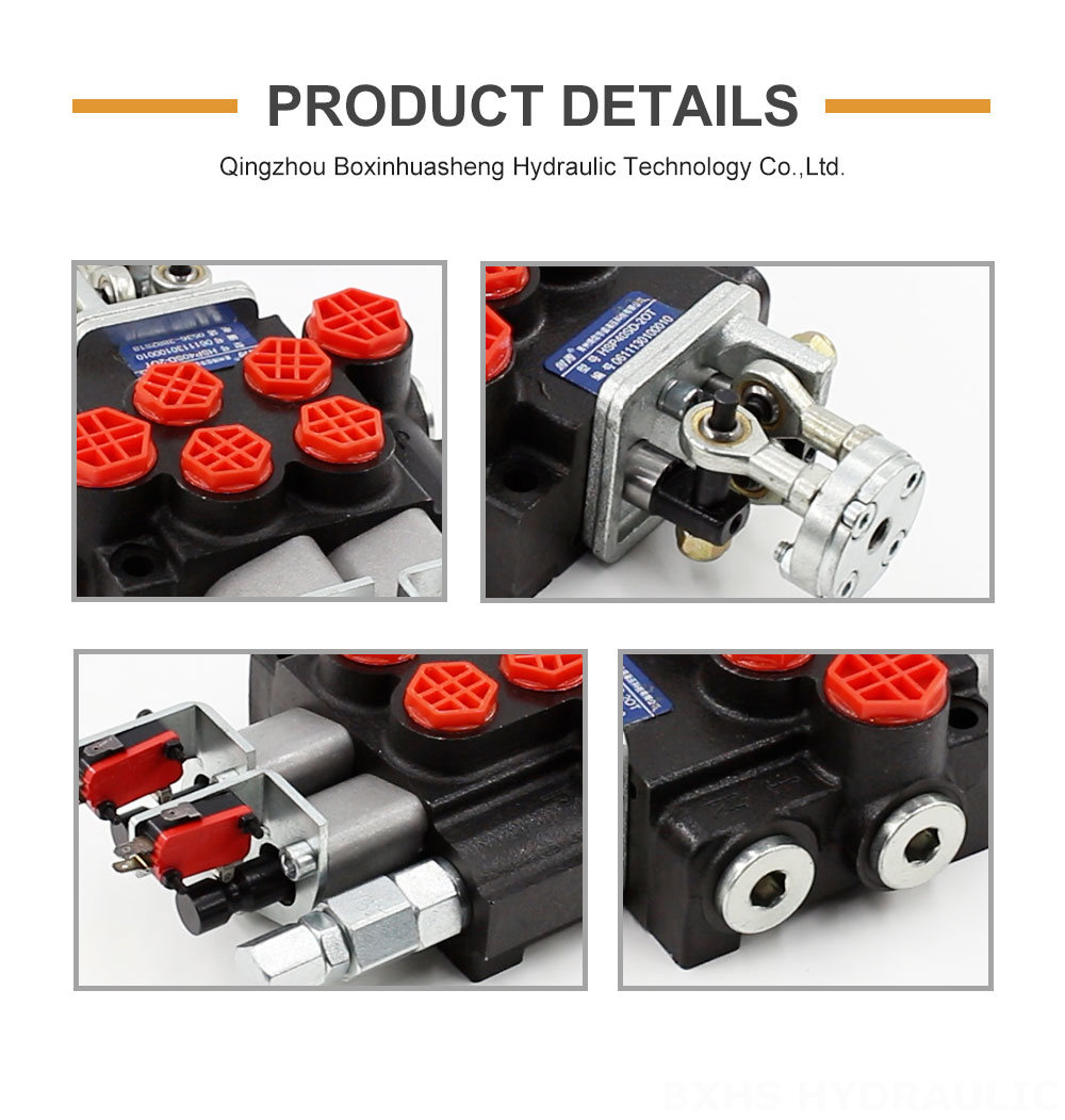 P40 Micro Switch Joystick 2 Spool Monoblock Directional Valve detailed image